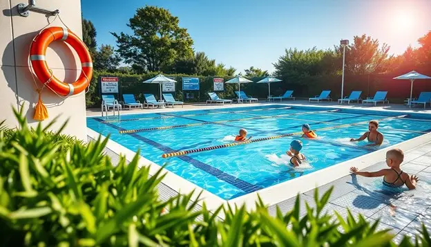 Beginners learning pool safety essentials in Vancouver
