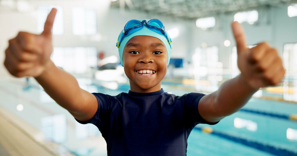 Swimmer gaining confidence from swim skills in Vancouver