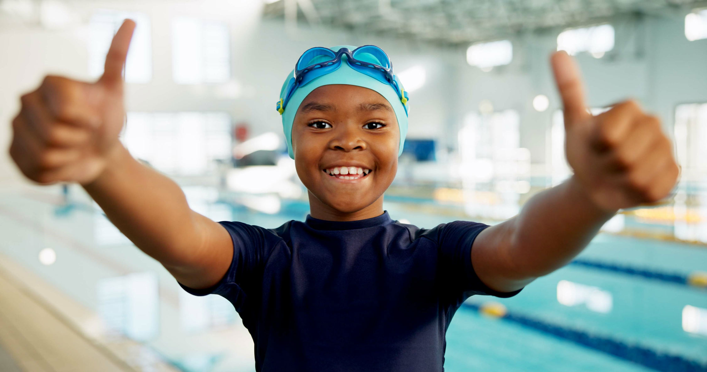 Swimmer gaining confidence from swim skills in Vancouver