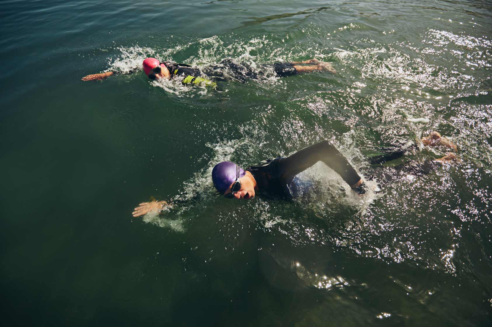 Swimmer practicing open water swimming techniques in Vancouver